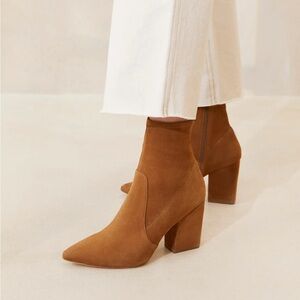 Isla Cacao Suede Slim Ankle Bootie. Size 10